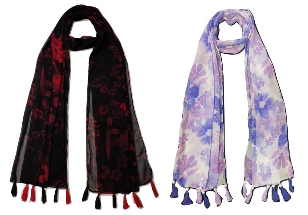 stolevilla Multi Printed Poly Cotton Yarn Stoles - Dupattas & Shawls | Buy online on ZillyBuy