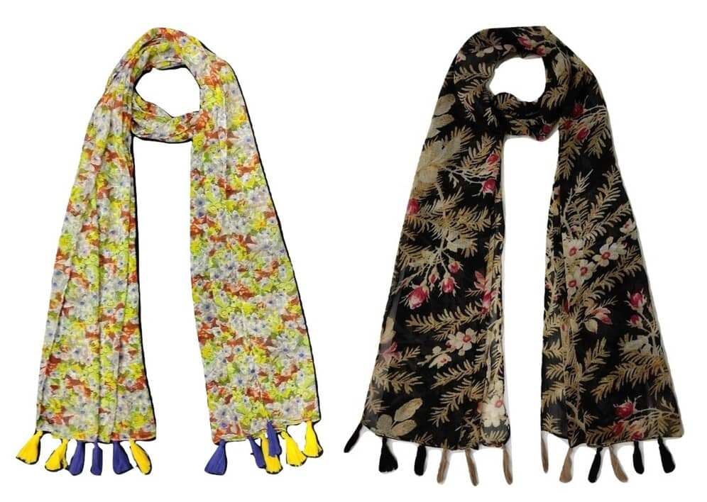 stolevilla Multi Printed Poly Cotton Yarn Stoles - Dupattas & Shawls | Buy online on ZillyBuy