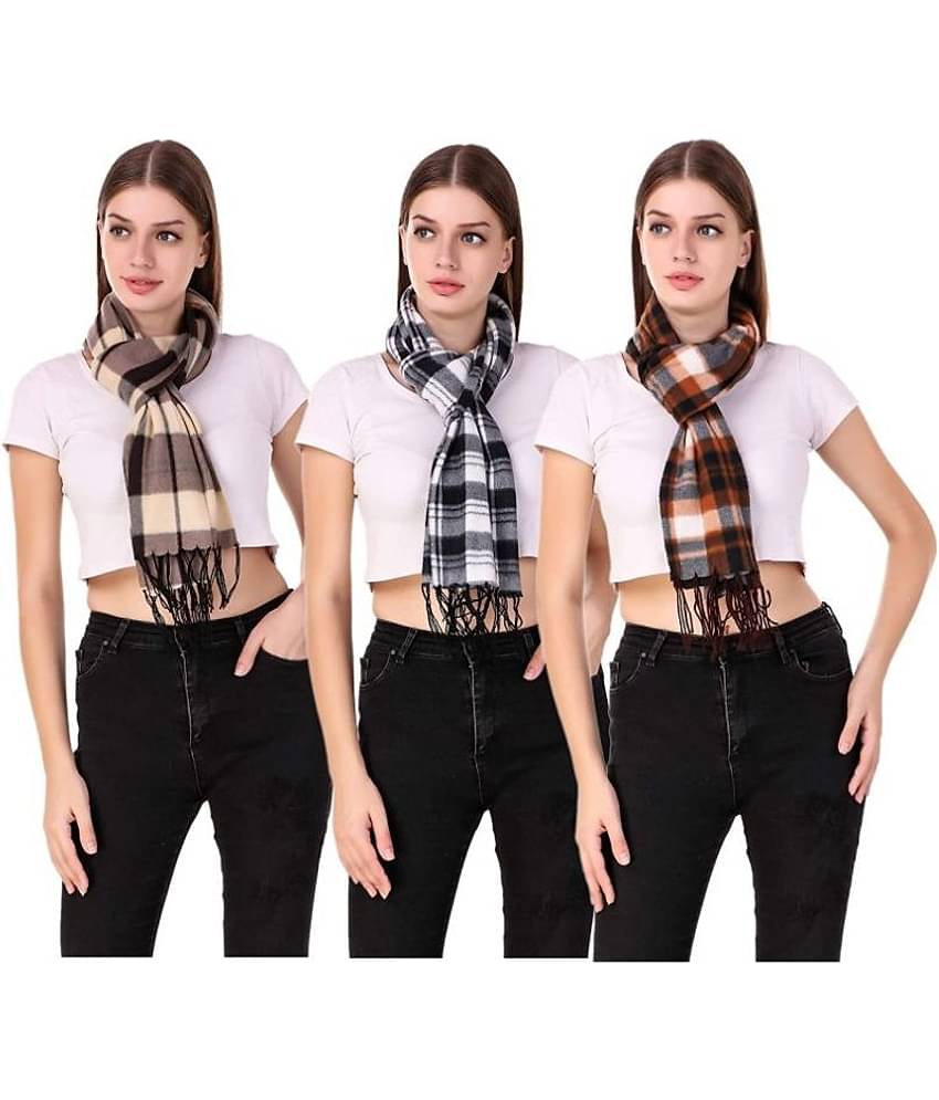 HF LUMEN Multicolor Men's & Women's Soft Light Weight Winter Warm Mufflers Pack Of 3 (Random Colors will be sent)