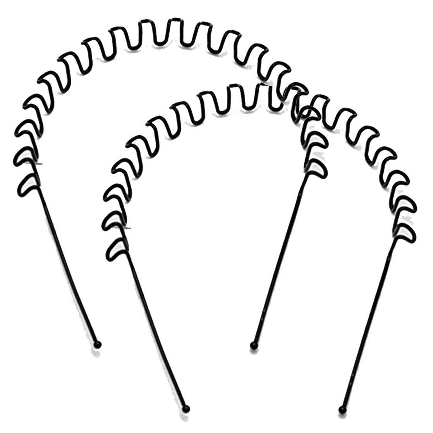    			VSAKSH Women's Black Zig Zag Metal Hair band (Pack of 2)