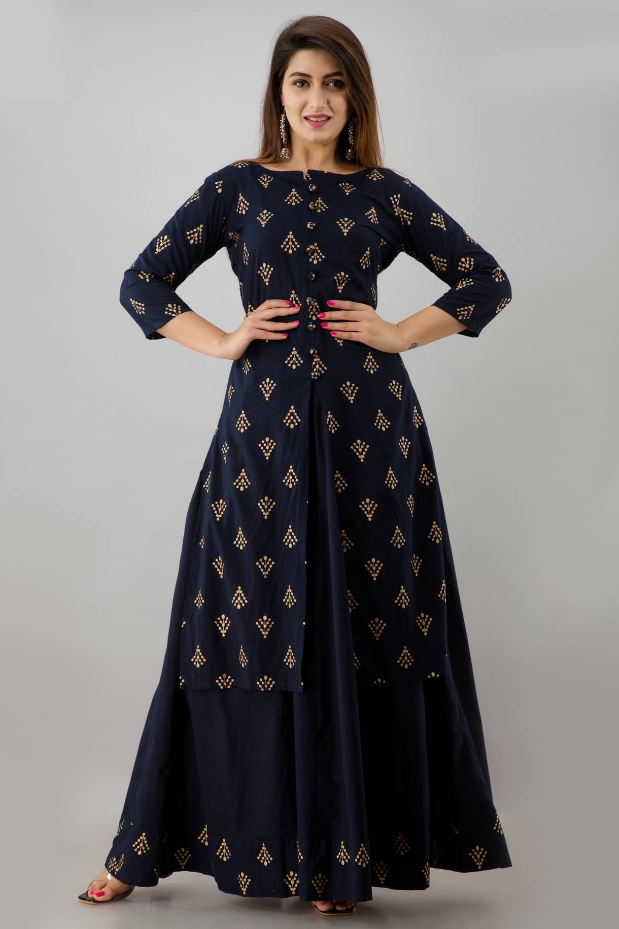 FabbibaPrints - Multicoloured High Slit Cotton Blend Women's Stitched Salwar Suit ( Pack of 1 ) FabbibaPrints - Multicoloured High Slit Cotton Blend Women's Stitched Salwar Suit ( Pack of 1 )