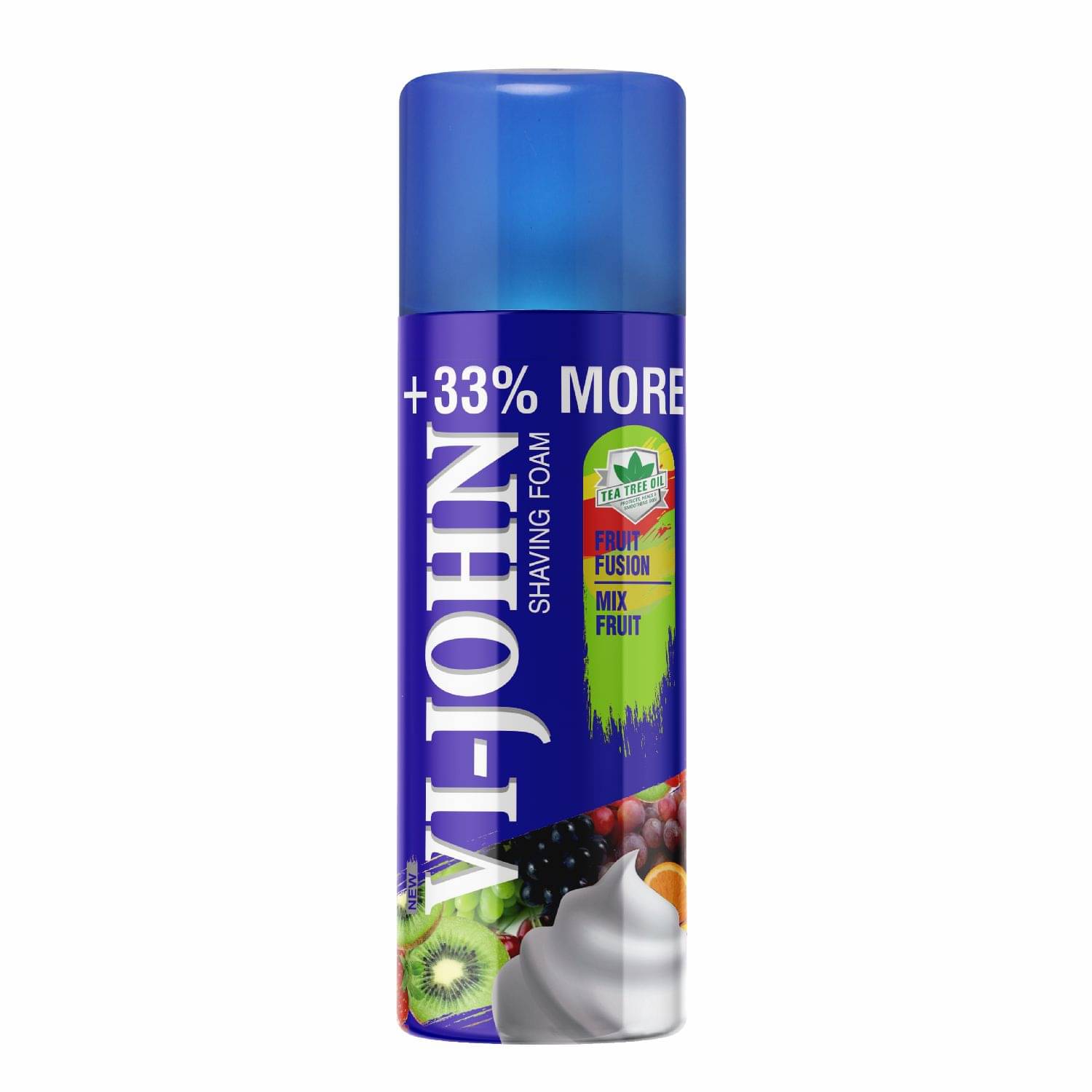     			VI-JOHN Fruit Fousion Shaving Foam Enriched With Vitamin E,Tea Tree Oil 400g Pack of 1