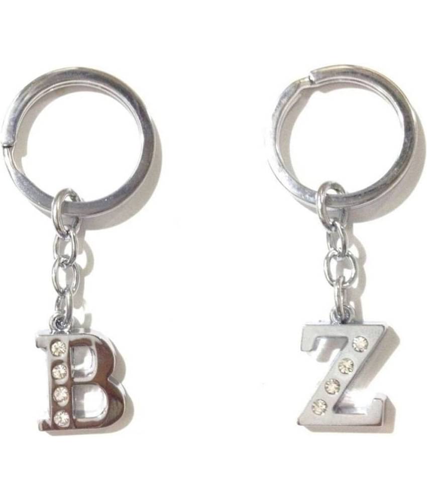 Americ Style Combo offer of Alphabet ''B & Z'' Metal Keychains (Pack of 2)