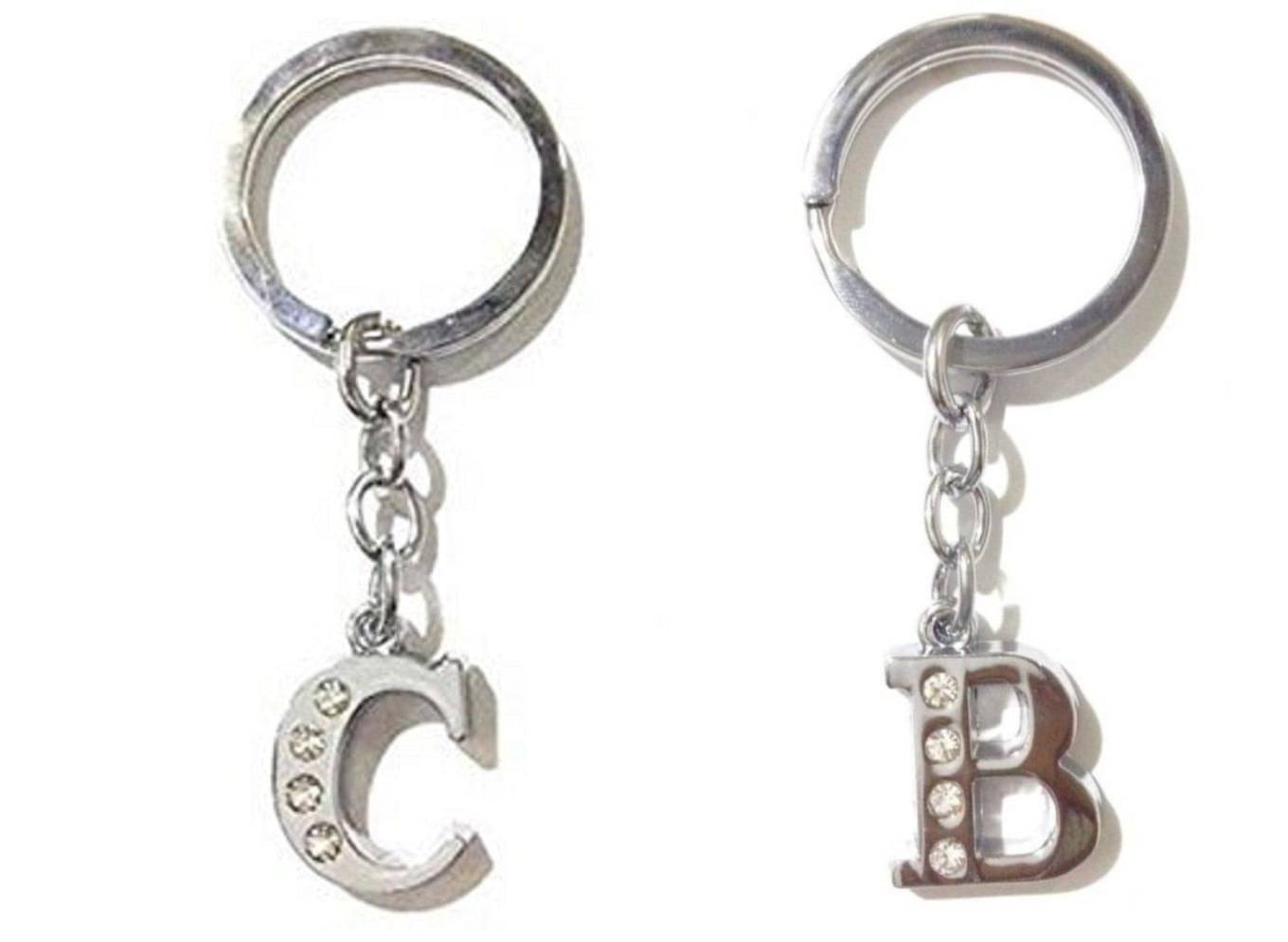     			Americ Style Combo offer of Alphabet ''C & B'' Metal Keychains (Pack of 2)