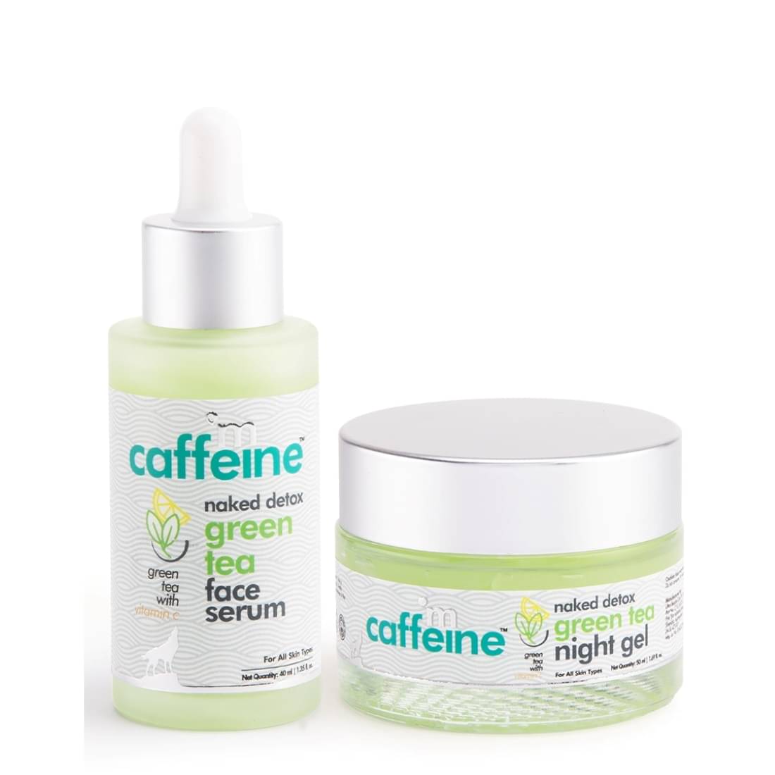     			mCaffeine Green Tea Face Serum 40ml & Green Tea Night Gel 50ml (Pack of 2)