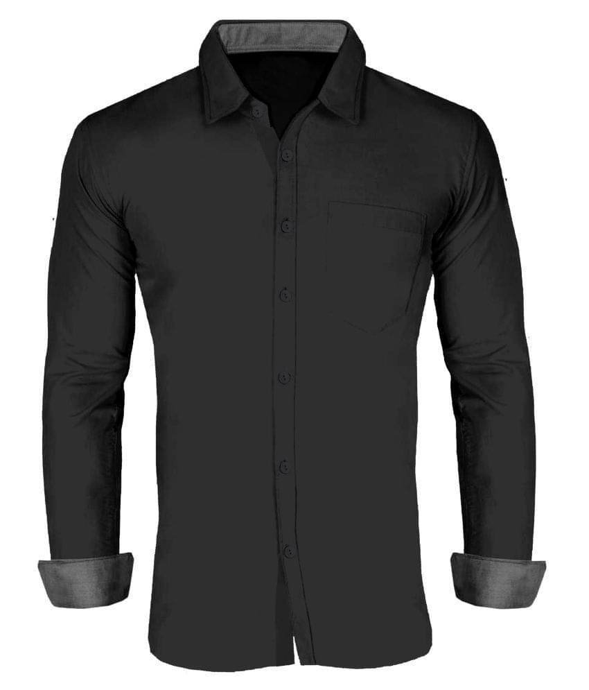 MBF66 Cotton Blend Slim Fit Full Sleeves Regular Collar Navy Shirt for Men     			MBF66 Cotton Blend Slim Fit Full Sleeves Regular Collar Navy Shirt for Men