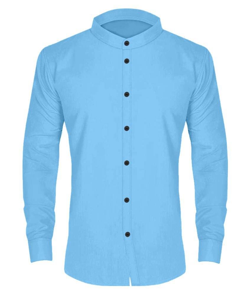     			MBF66 Cotton Blend Blue Shirt Single