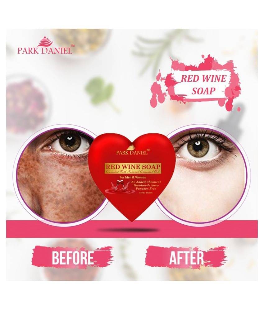 Park Daniel Red Wine Soap Bathing Bar Moisturizing Skin Suitable for All Skin Type Pack of 1 of 100 Grams Park Daniel Red Wine Soap Bathing Bar Moisturizing Skin Suitable for All Skin Type Pack of 1 of 100 Grams