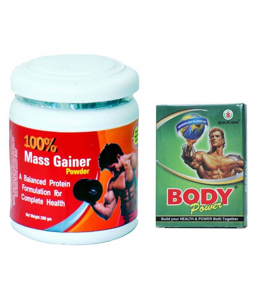     			Rikhi 100% Mass Gainer Powder 200G_Body Power Capsule 20 No.S