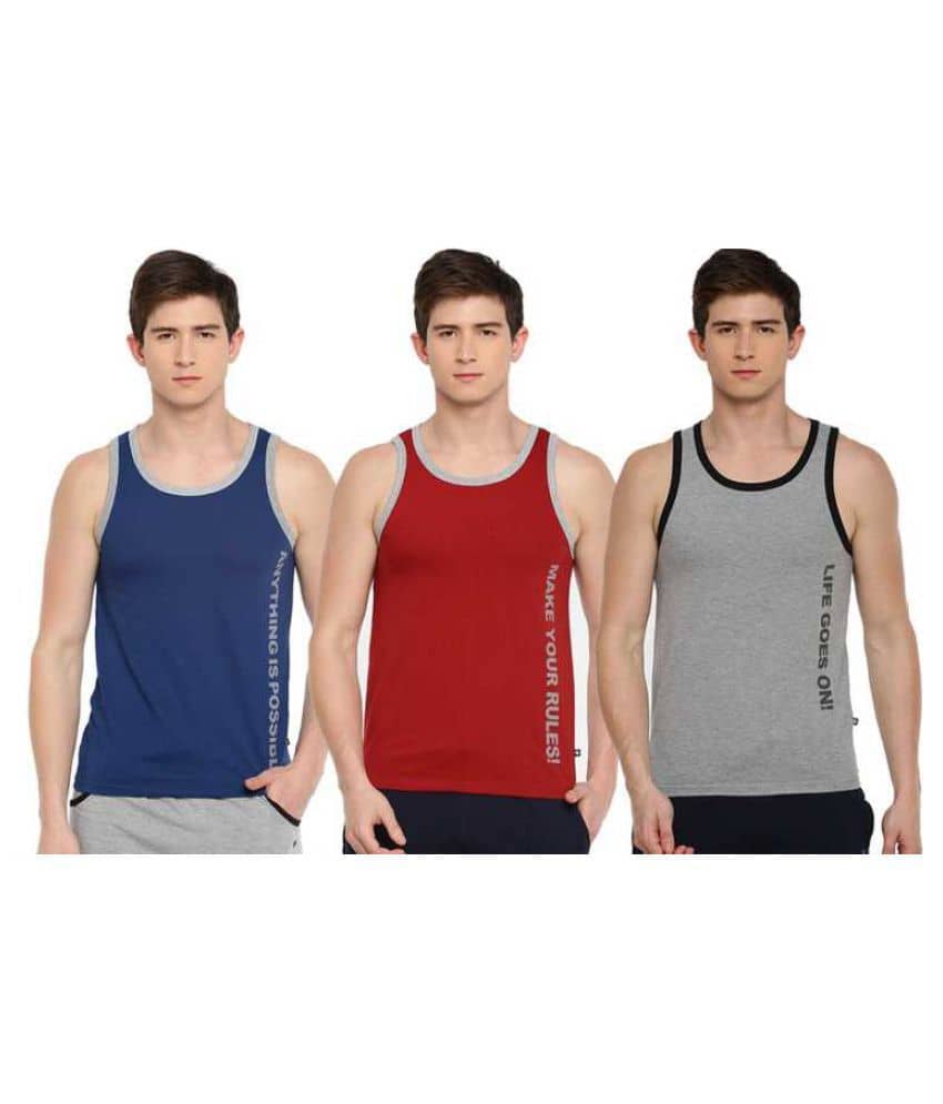 Dollar - Multicolor Cotton Blend Men's Vest  ( Pack of 3 ) - Nightwear & Loungewear | Buy online on ZillyBuy