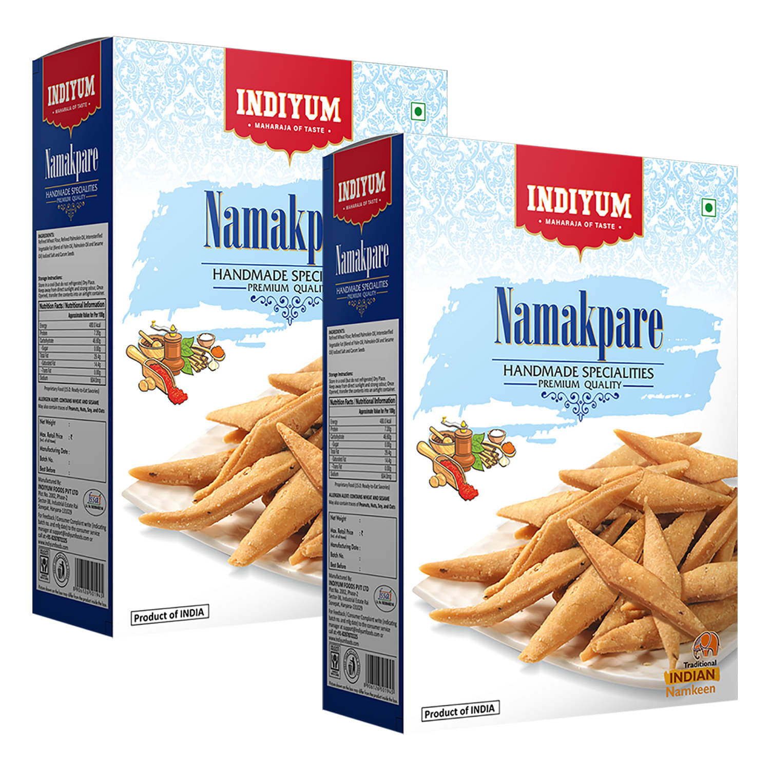 Indiyum Maida Namkeen Snack Combo Pack Namak Pare 600g (300g X 2) Indiyum Maida Namkeen Snack Combo Pack Namak Pare 600g (300g X 2)