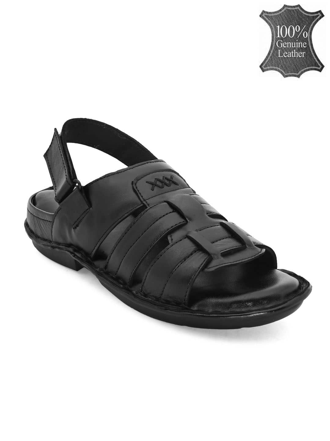 Fashion Victim Black Leather Sandals