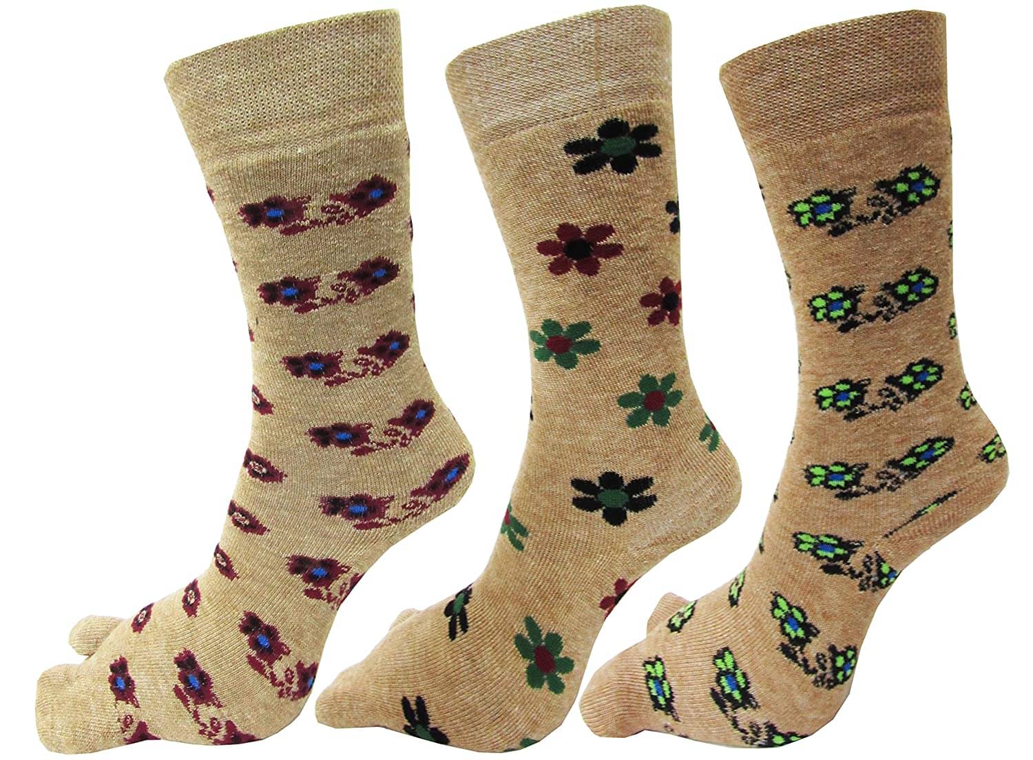     			HF LUMEN Women's Warm Terry Wool Thick Thumb Socks (Beige, Free Size) Pack of 3 Pairs
