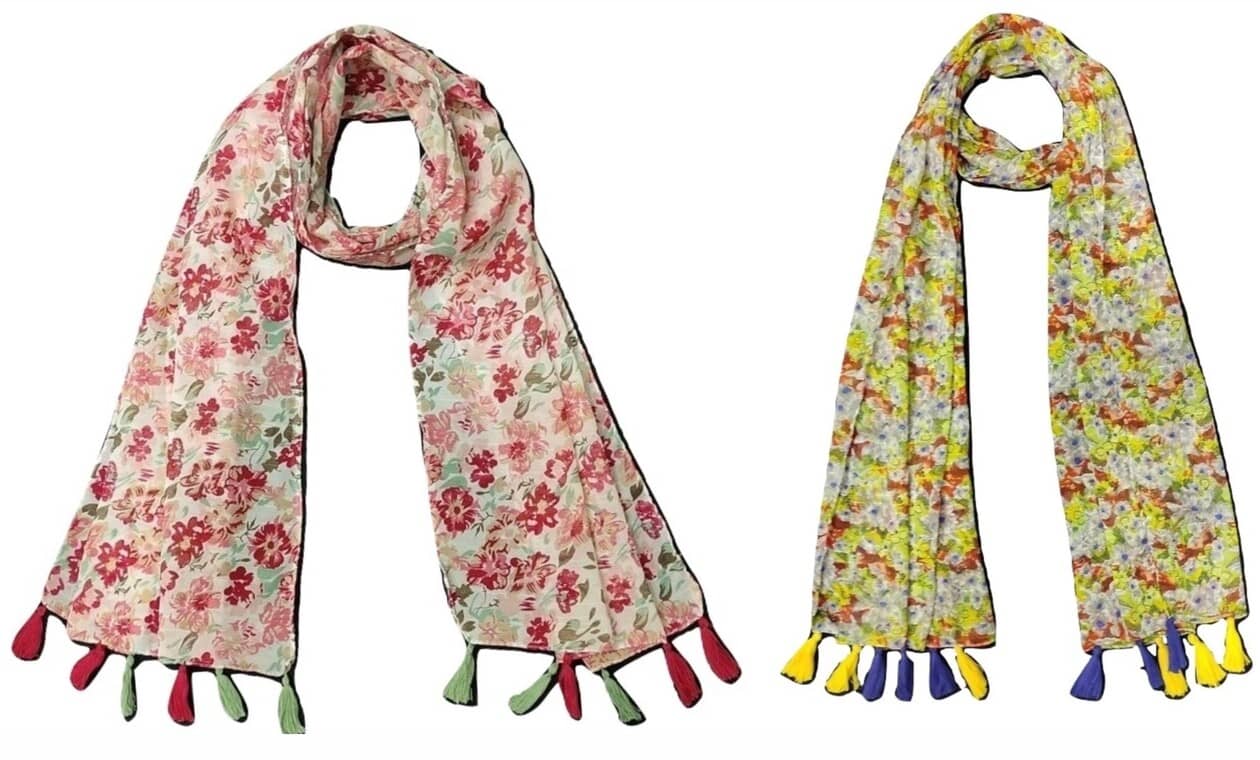 stolevilla Multi Printed Poly Cotton Yarn Stoles - Dupattas & Shawls | Buy online on ZillyBuy
