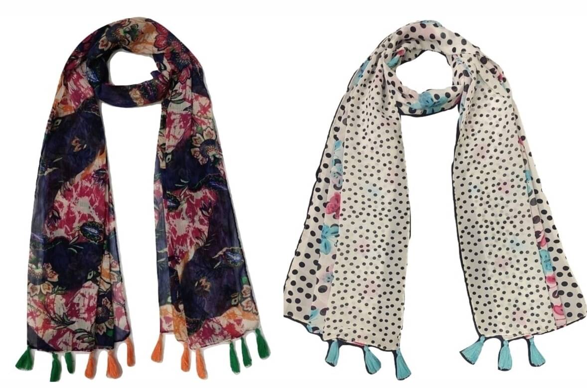     			stolevilla Multi Printed Poly Cotton Yarn Stoles