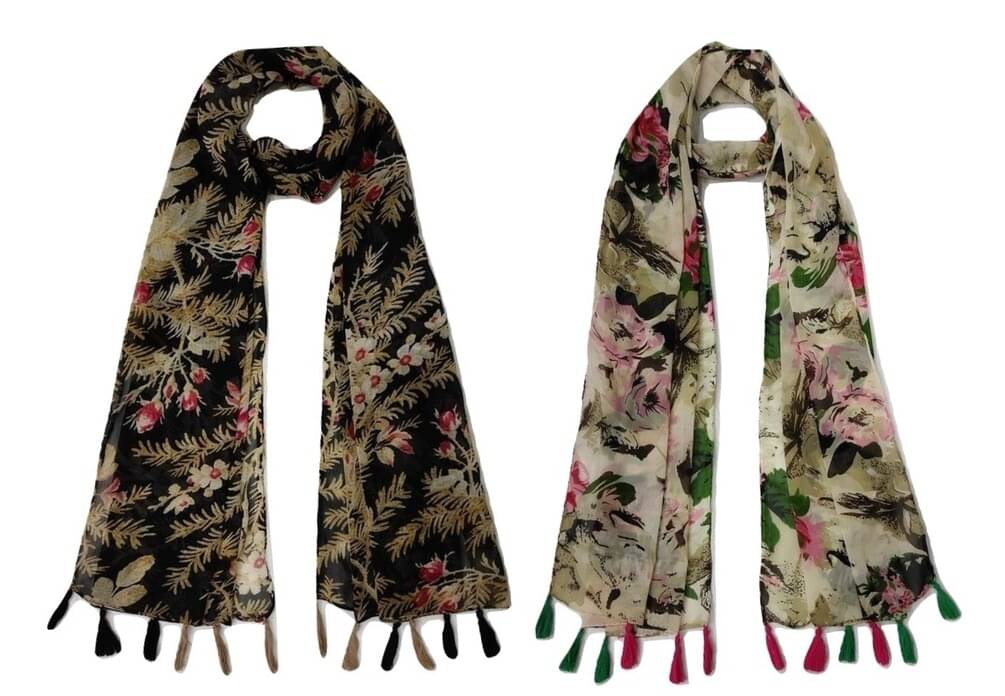 stolevilla Multi Printed Poly Cotton Yarn Stoles     			stolevilla Multi Printed Poly Cotton Yarn Stoles