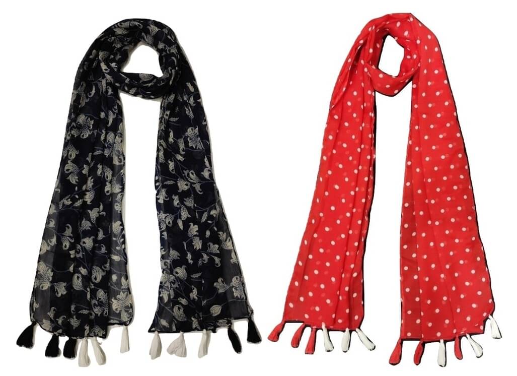 stolevilla Multi Printed Poly Cotton Yarn Stoles     			stolevilla Multi Printed Poly Cotton Yarn Stoles