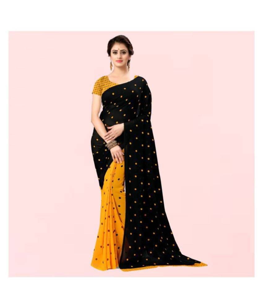 ANAND SAREES Georgette Printed Saree With Unstitched Blouse Piece ( Multicolor )     			ANAND SAREES Georgette Printed Saree With Unstitched Blouse Piece ( Multicolor )