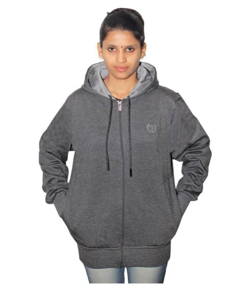     			Goodluck Woollen Grey Hooded Sweatshirt