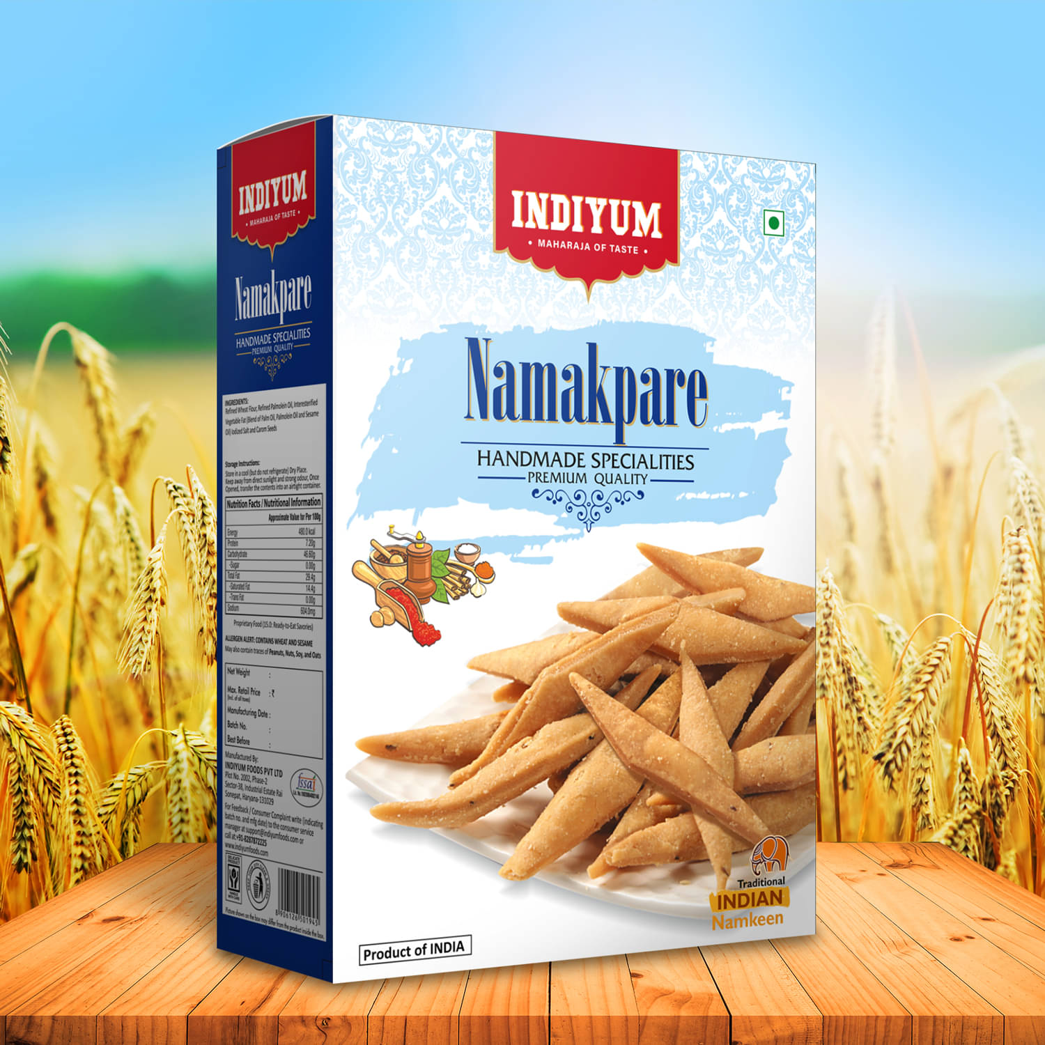 Indiyum Snacks Namakpara 300gm     			Indiyum Snacks Namakpara 300gm