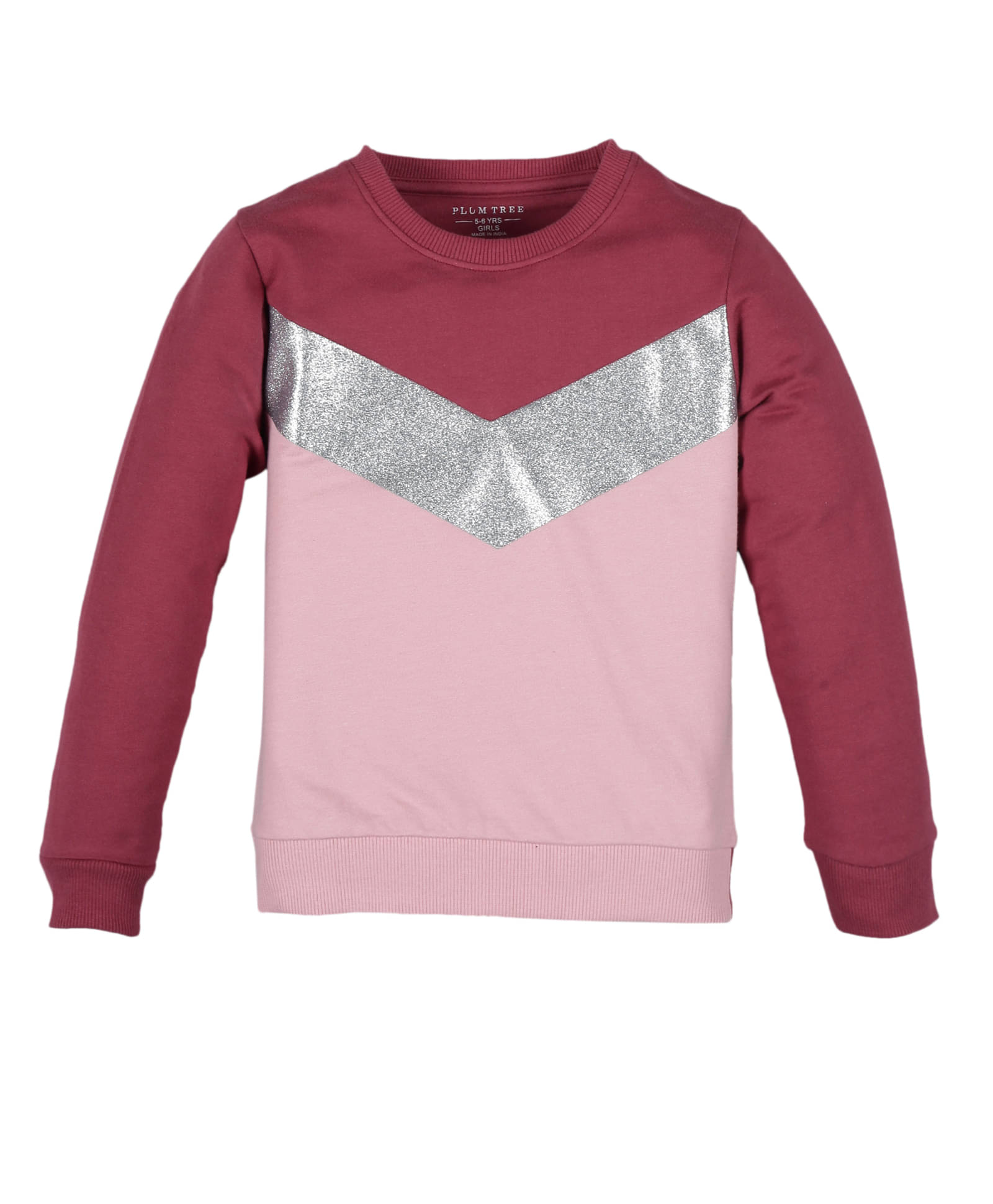     			PLUM TREE Girls 100% Cotton Sweatshirt ( Maroon )