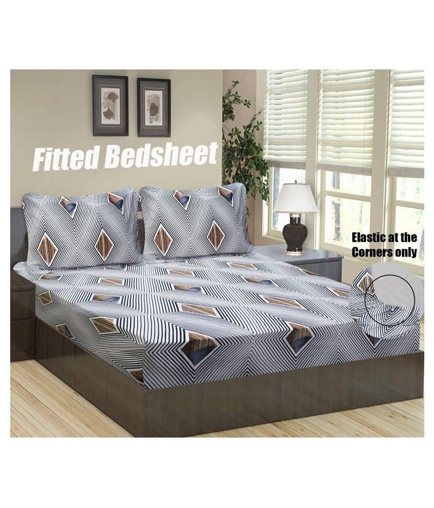     			Home Candy Microfibre Abstract 1 Bedsheet with 2 Pillow Covers - Multi
