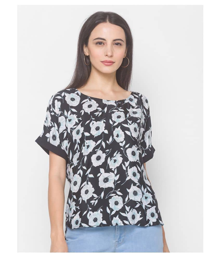 Globus Poly Cotton Regular Tops - Black