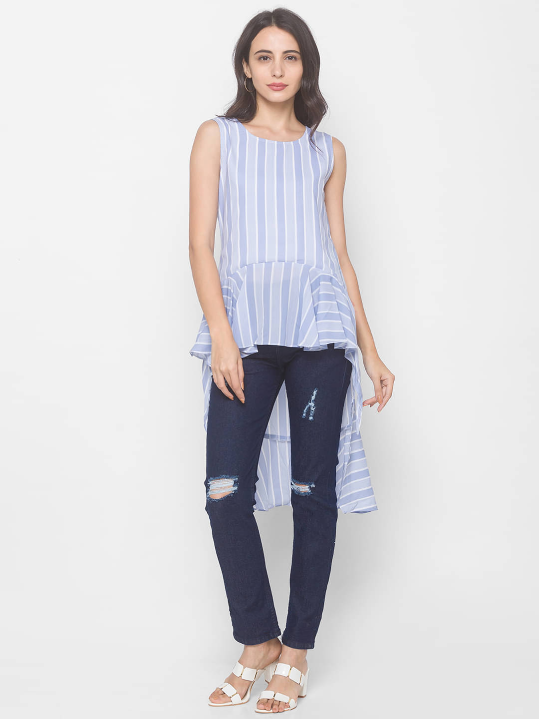 Globus Poly Cotton Regular Tops - Blue Globus Poly Cotton Regular Tops - Blue