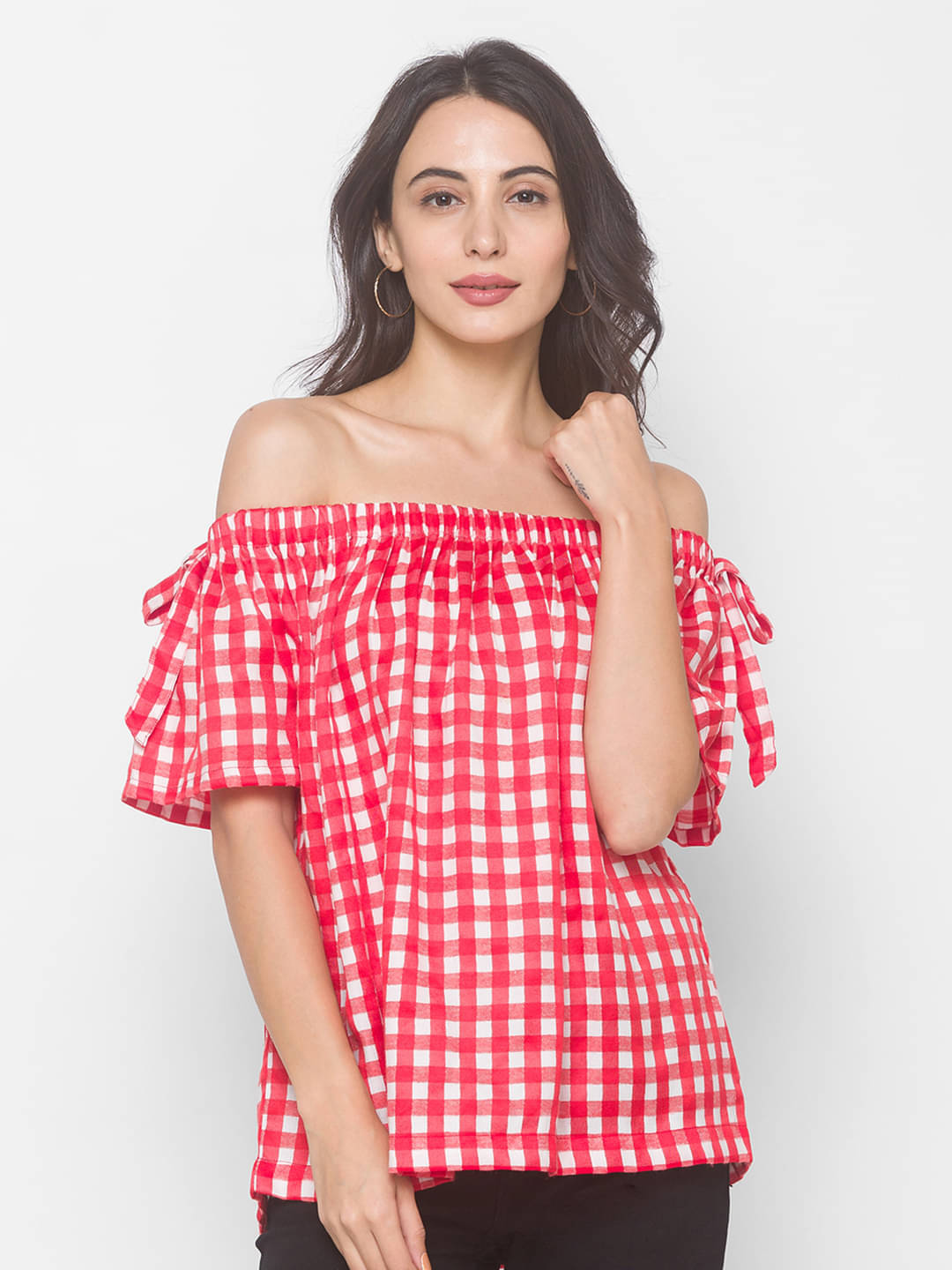 Globus Viscose Regular Tops - Red Globus Viscose Regular Tops - Red