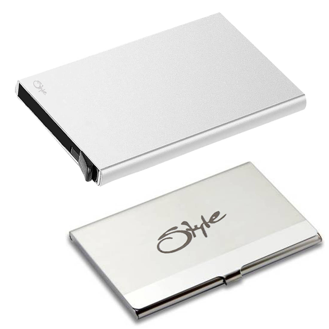     			High Quality Metal with White Debit/Credit ATM|Combo of 2| Card Holder (26072608)
