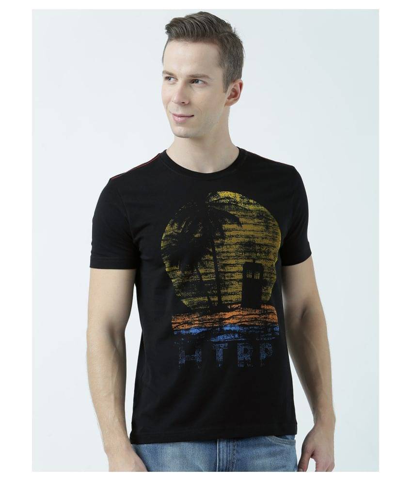     			Huetrap Pack of 1 Cotton Regular Fit Men's T-Shirt ( Black )