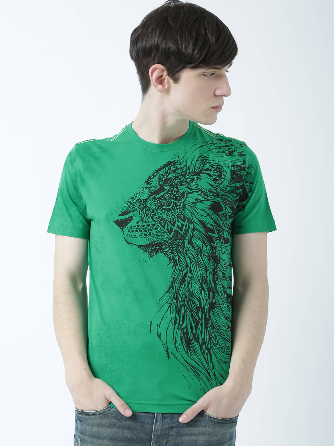 Huetrap Pack of 1 Cotton Regular Fit Men's T-Shirt ( Green )