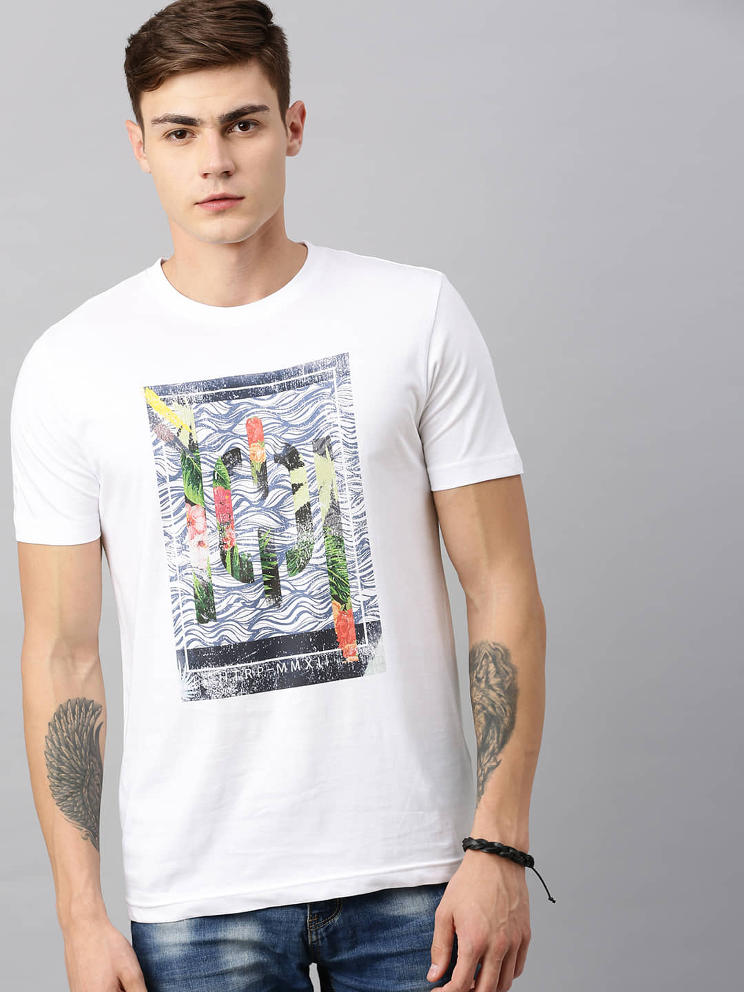 Huetrap Pack of 1 Cotton Regular Fit Men's T-Shirt ( White )