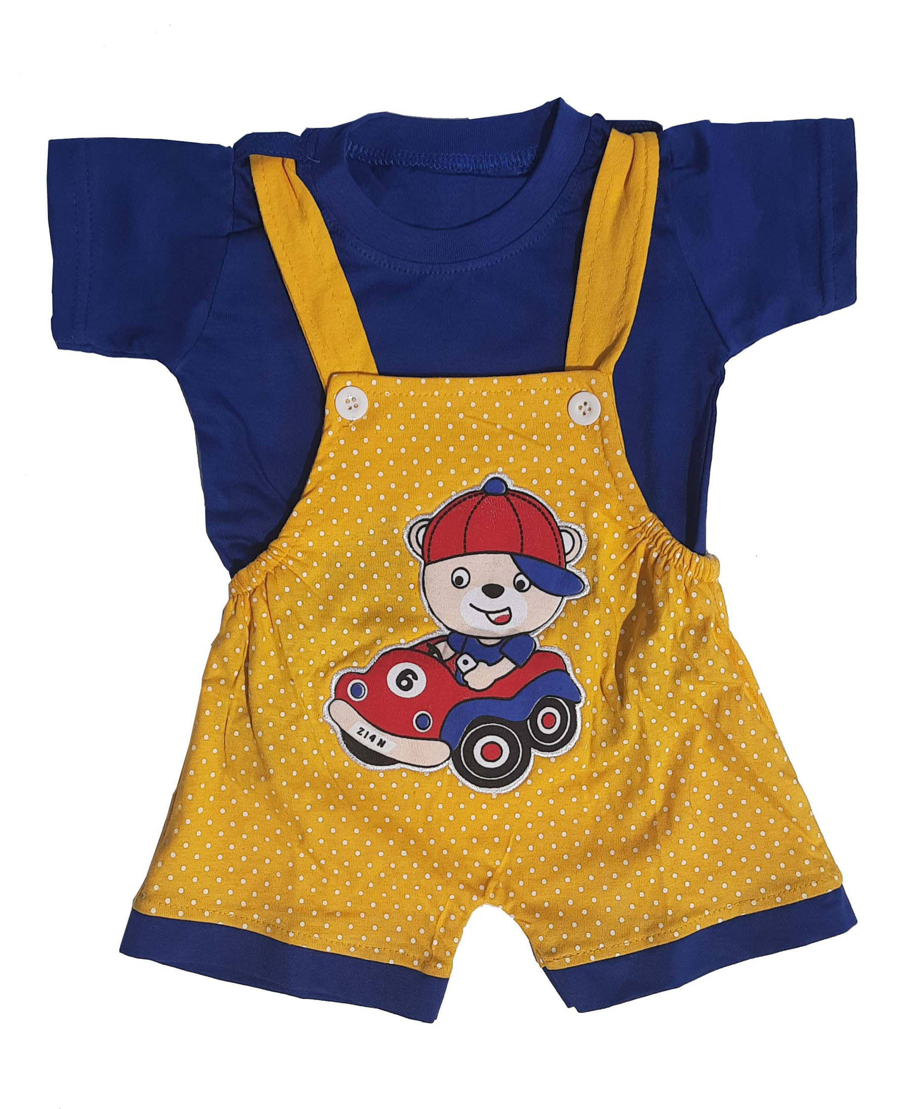     			TRITI Pack of 1 Baby Boys 100% Cotton Tops & Bottoms Sets ( Yellow )