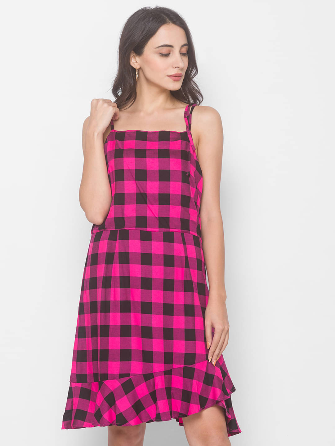 Globus Viscose Pink A- line Dress - Globus Viscose Pink A- line Dress -