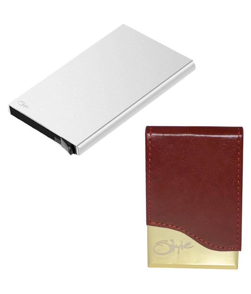     			High Quality Metal with White Debit/Credit ATM|Combo of 2| Card Holder (26072664)