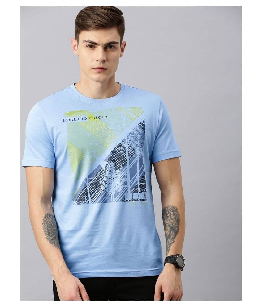     			Huetrap Pack of 1 Cotton Regular Fit Men's T-Shirt ( Blue )