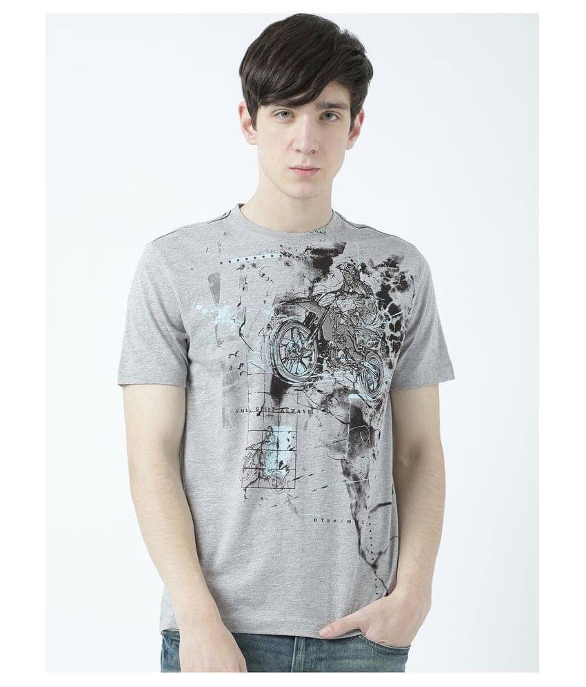 Huetrap Pack of 1 Cotton Regular Fit Men's T-Shirt ( Grey ) Huetrap Pack of 1 Cotton Regular Fit Men's T-Shirt ( Grey )