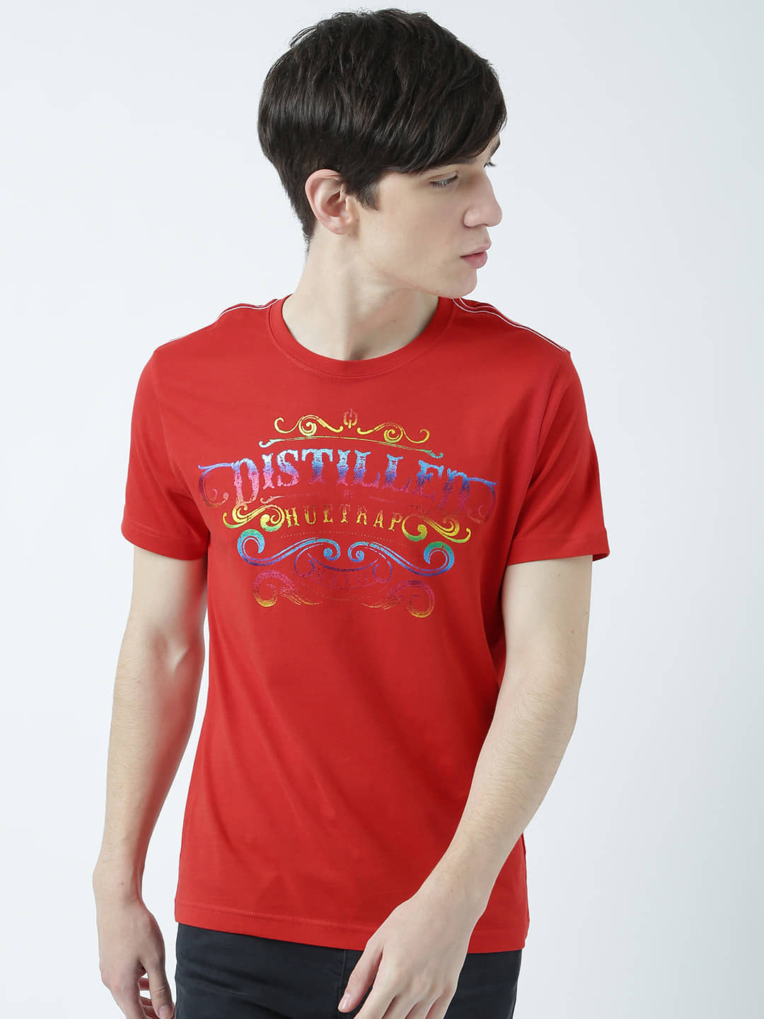 Huetrap Pack of 1 Cotton Regular Fit Men's T-Shirt ( Red )
