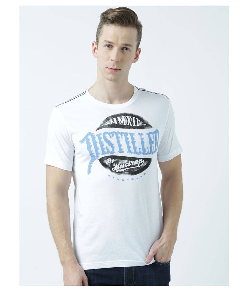     			Huetrap Pack of 1 Cotton Regular Fit Men's T-Shirt ( White )