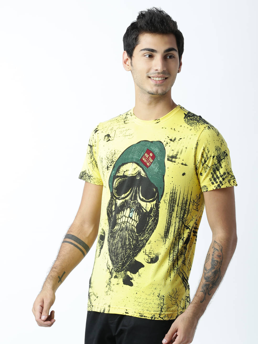    			Huetrap Pack of 1 Cotton Regular Fit Men's T-Shirt ( Yellow )
