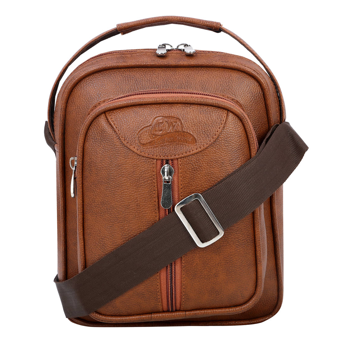 Leather World - Tan Textured Messenger Bags - Handbags | Buy online on ZillyBuy