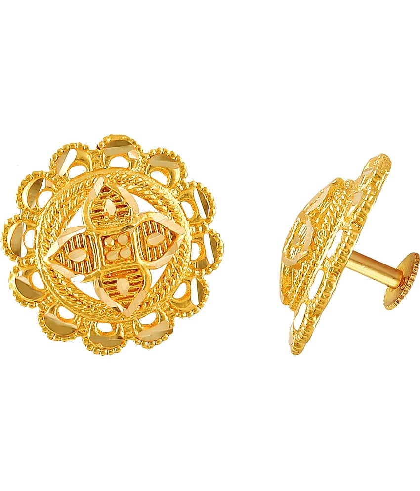 Vighnaharta - Golden Stud Earrings ( Pack of 1 ) - Earrings | Buy online on ZillyBuy