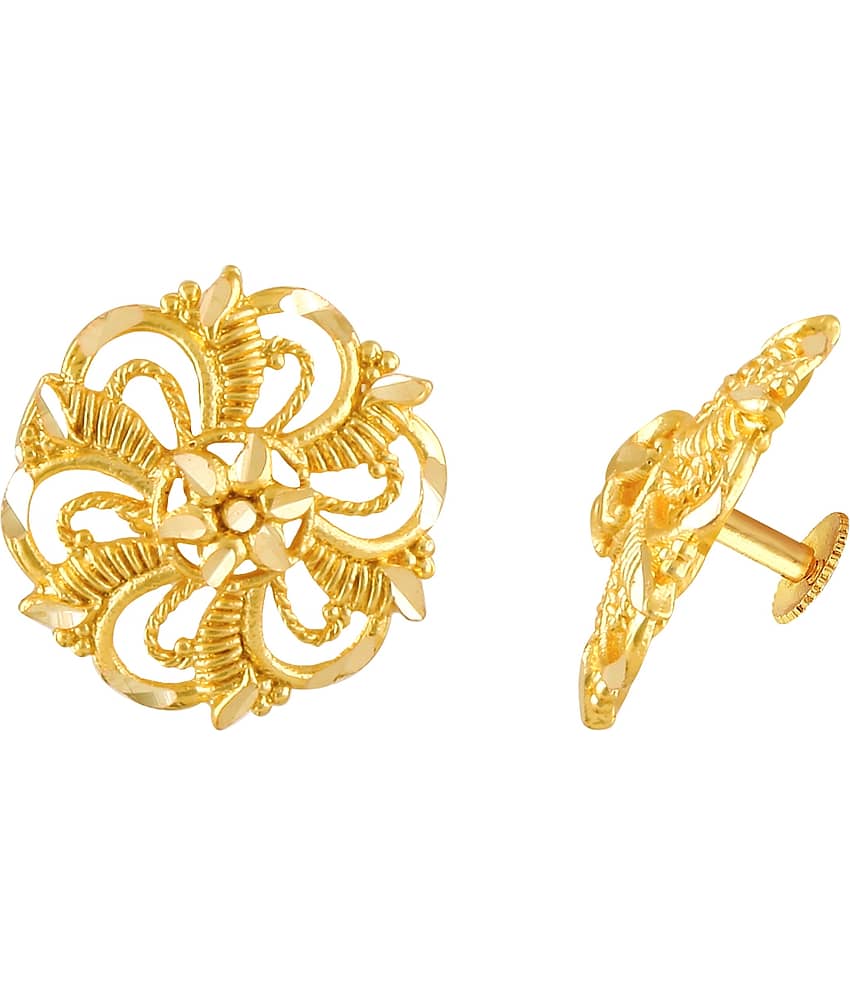 Vighnaharta Flower shine Gold Plated Screw back alloy stud Earring for Women and Girls {VFJ1430ERG} - Earrings | Buy online on ZillyBuy
