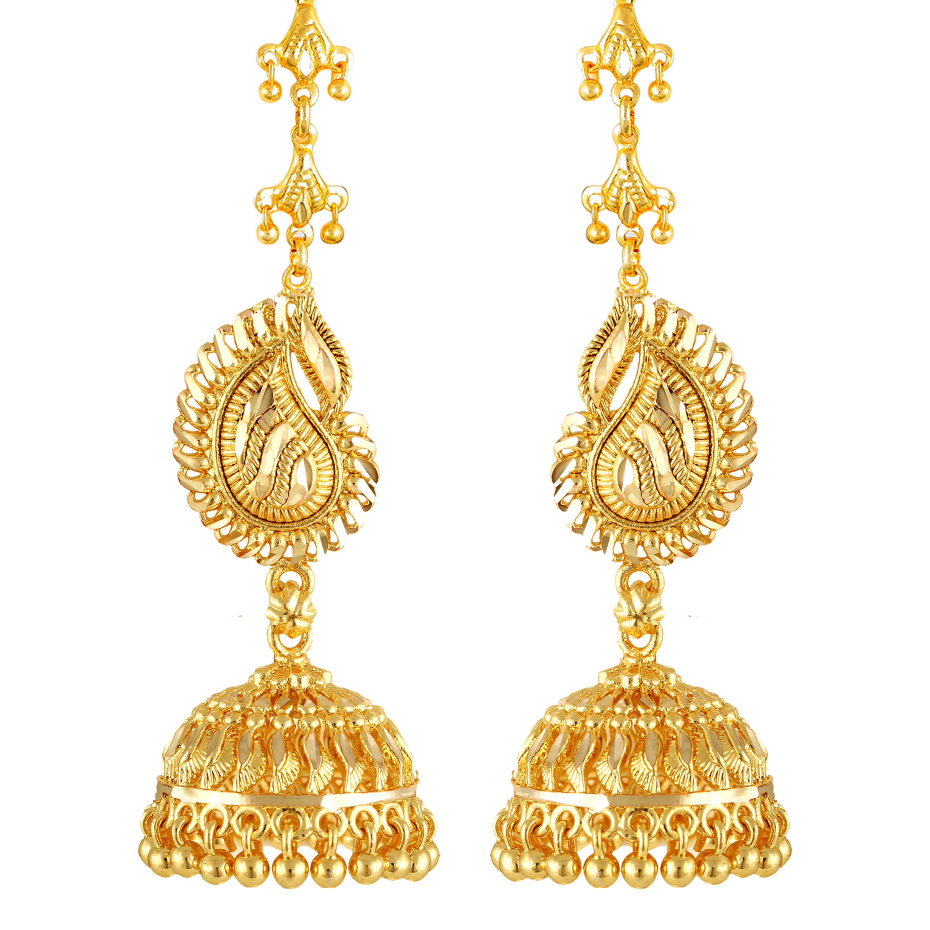     			Vighnaharta Traditional Gold Plated Screw back alloy kanchain Jhumki Earring for Women and Girls  {VFJ1440ERG}