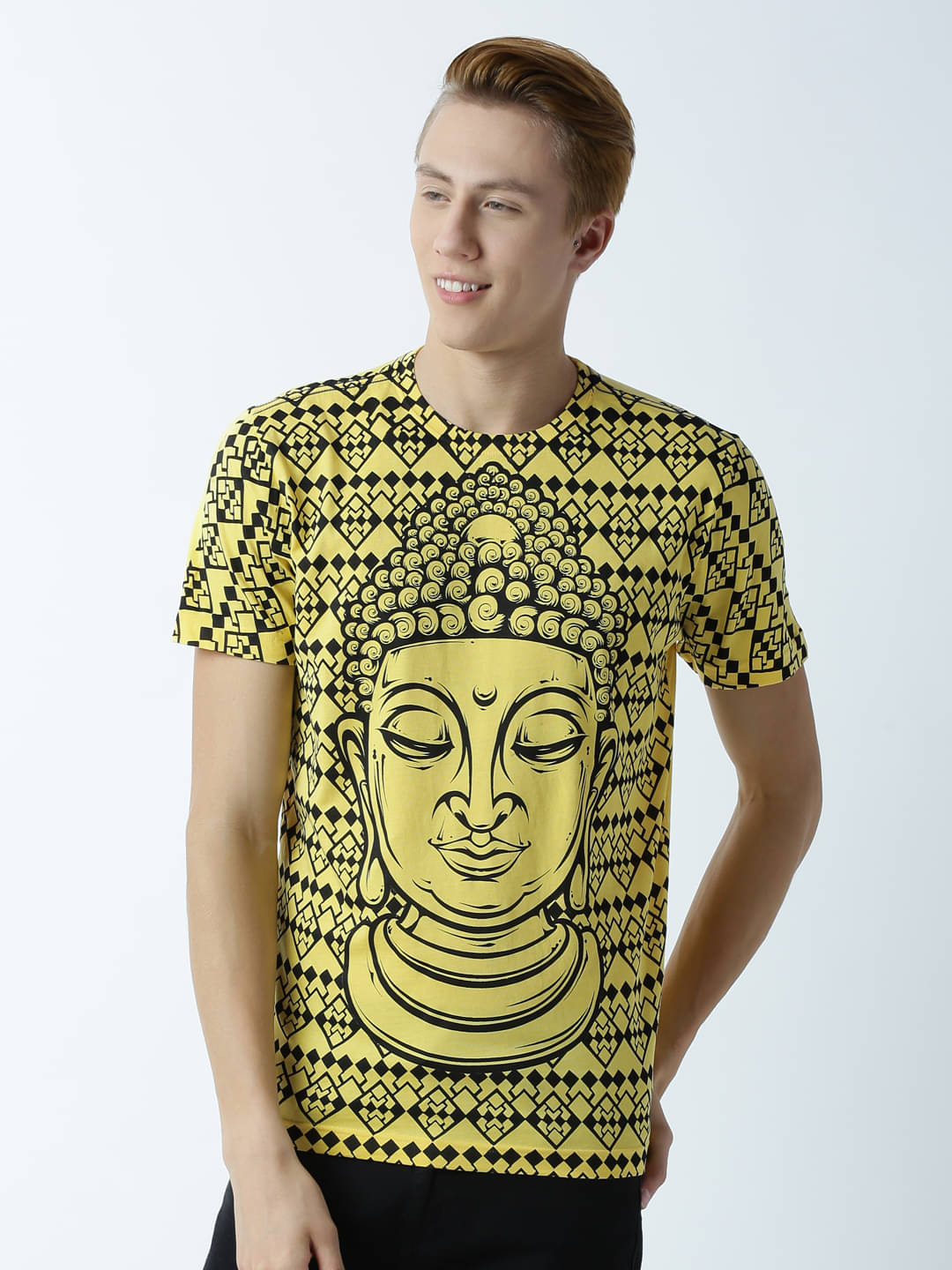     			Huetrap Pack of 1 Cotton Regular Fit Men's T-Shirt ( Yellow )