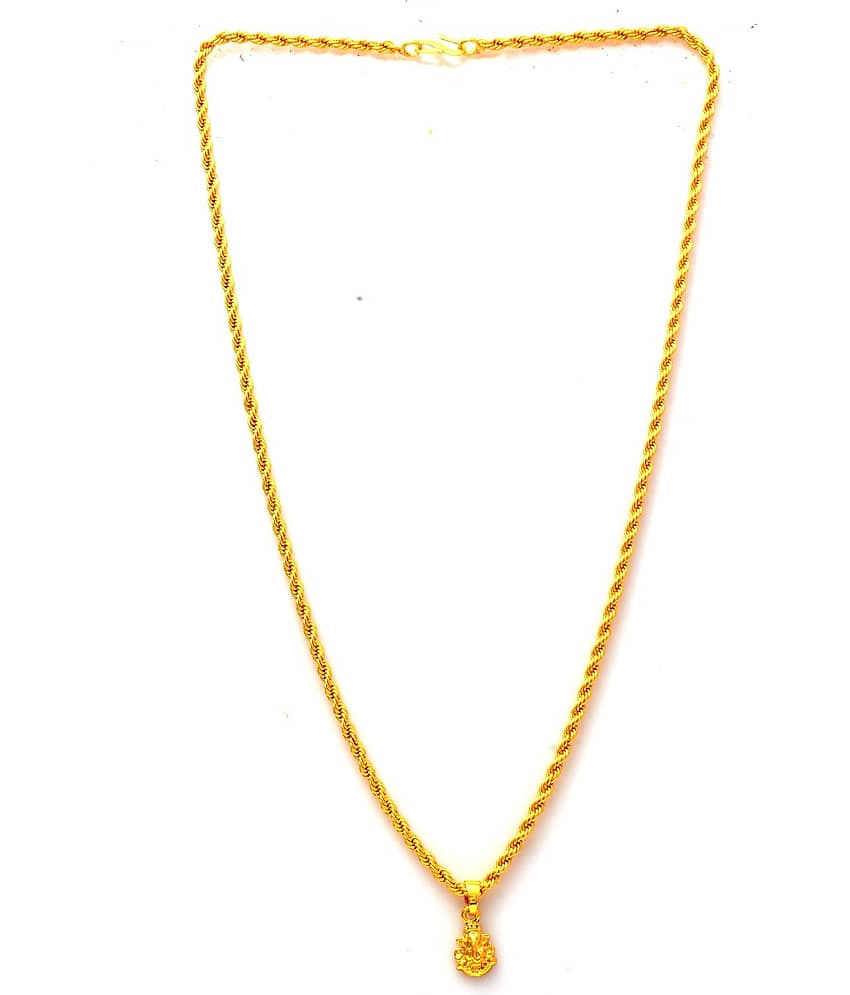Jewar Mandi Lord Ganesh Ji Gold Plated Locket/Pendant with Rope/Rassi Chain Daily use for Men, Women & Girls, Boys - Jewellery Sets | Buy online on ZillyBuy