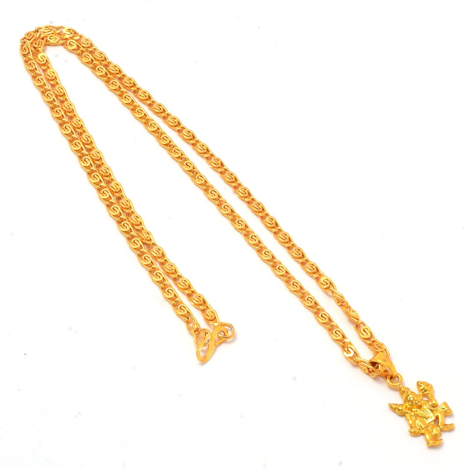 Jewar Mandi Lord Hanuman Ji Gold Plated Locket/Pendant with Link Chain Daily use for Men, Women & Girls, Boys - Jewellery Sets | Buy online on ZillyBuy
