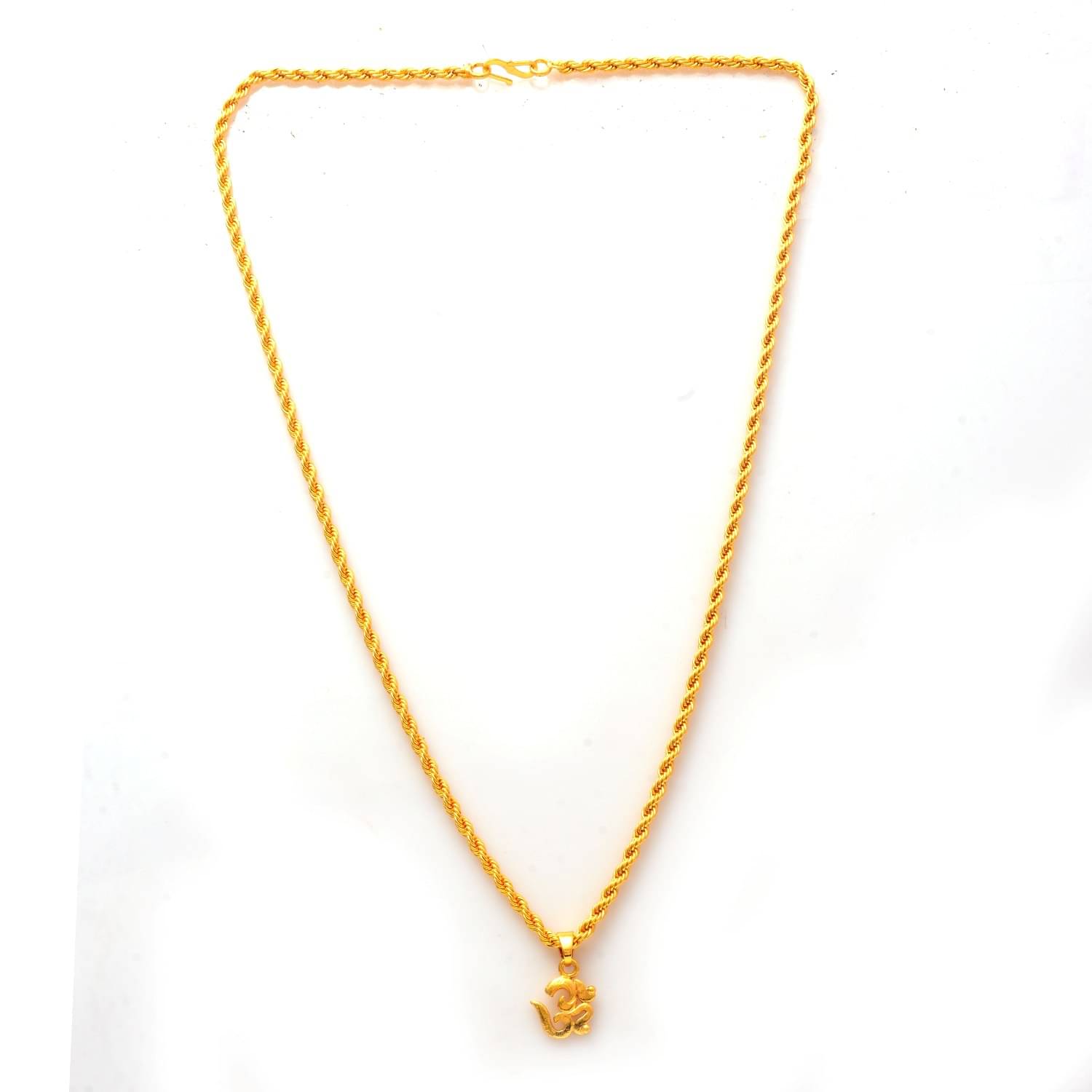    			Jewar Mandi Lord Shiva Om Gold Plated Locket/Pendant with Rope/Rassi Chain Daily use for Men, Women & Girls, Boys