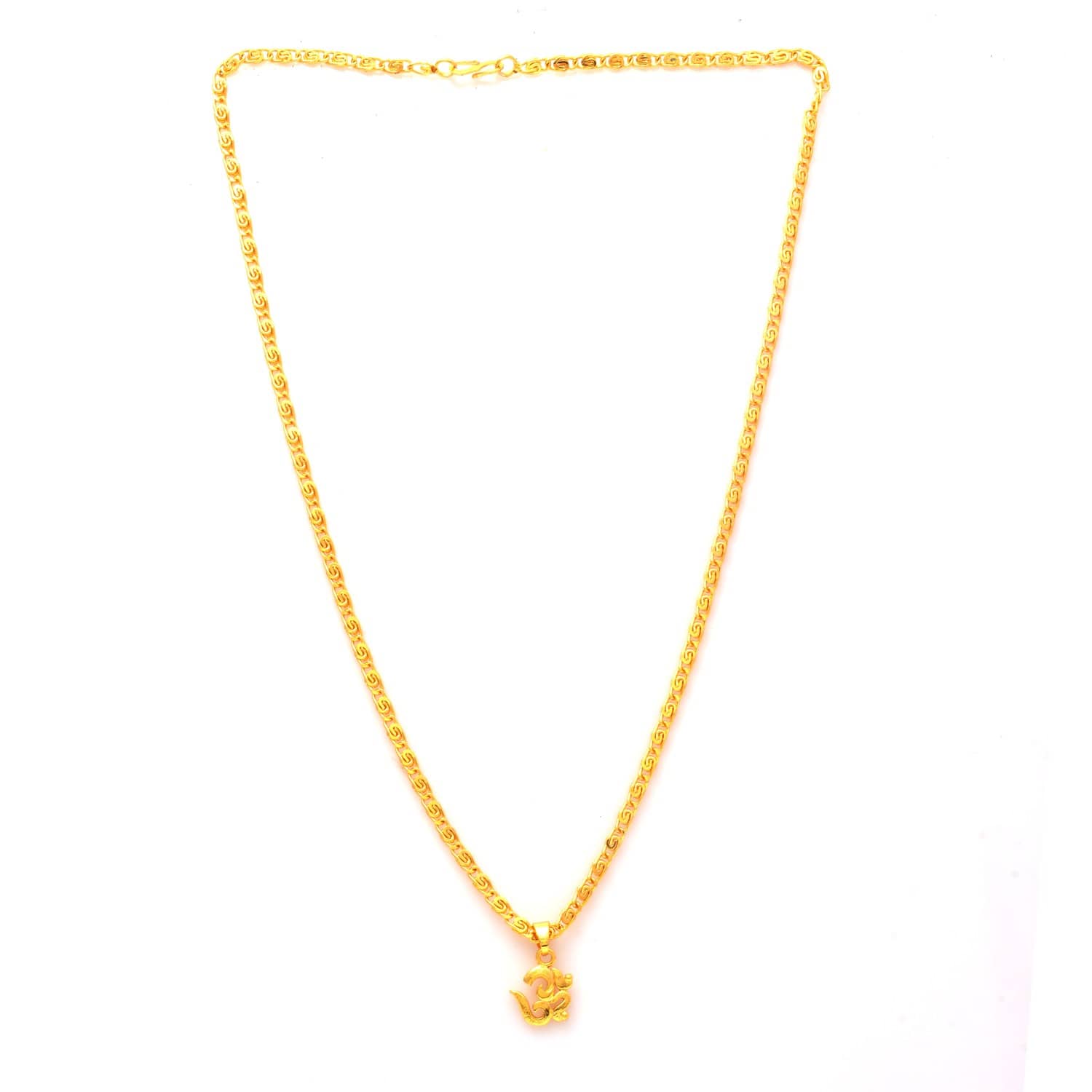 Jewar Mandi Lord Shiva Om Gold Plated Locket/Pendant with Link Chain Daily use for Men, Women & Girls, Boys - Jewellery Sets | Buy online on ZillyBuy